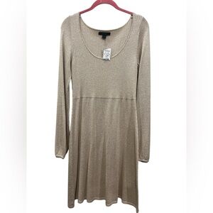 Express Gold Long Sleeve Knit Dress Size Large